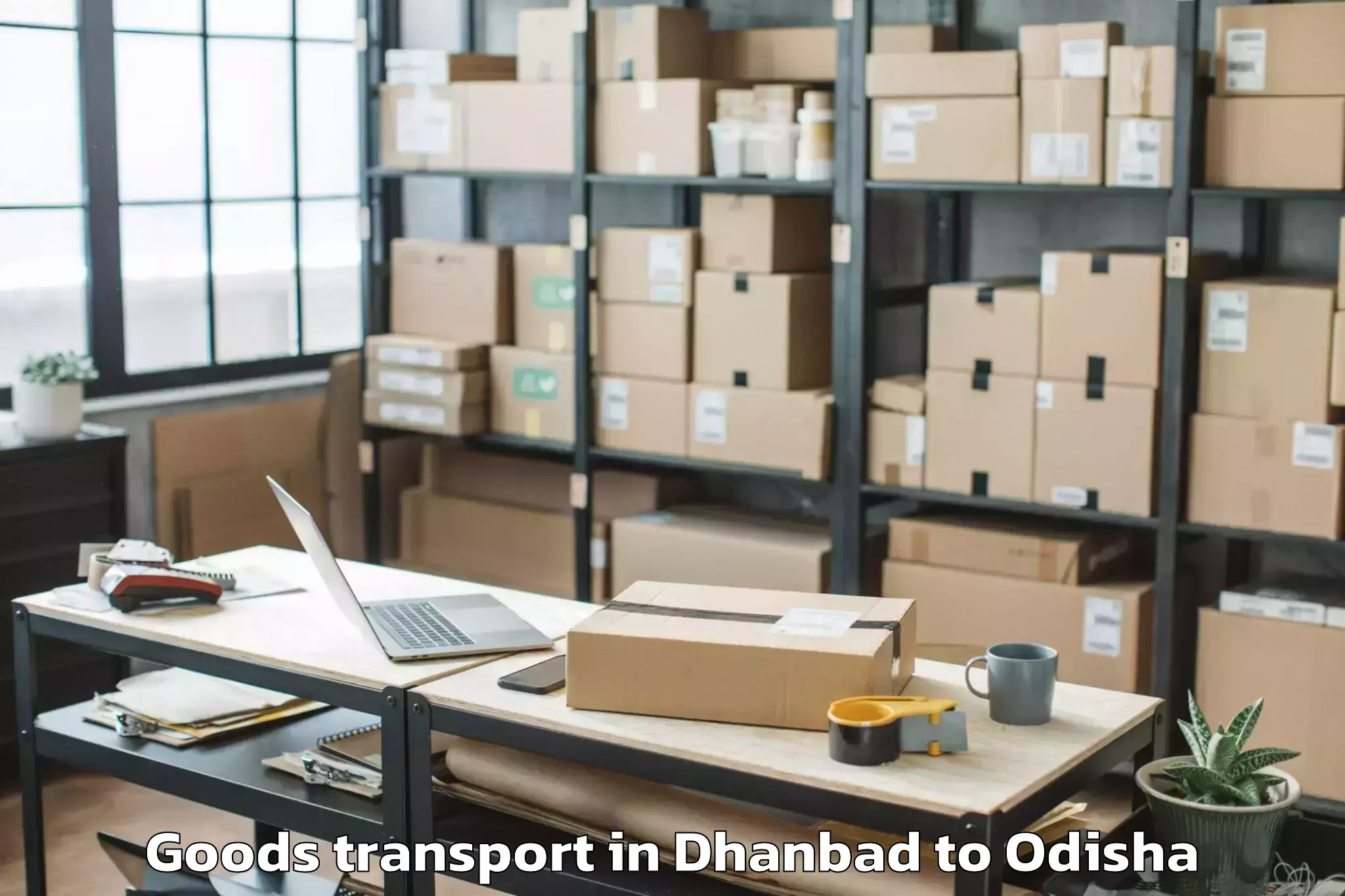 Discover Dhanbad to Sri Sri University Cuttack Goods Transport